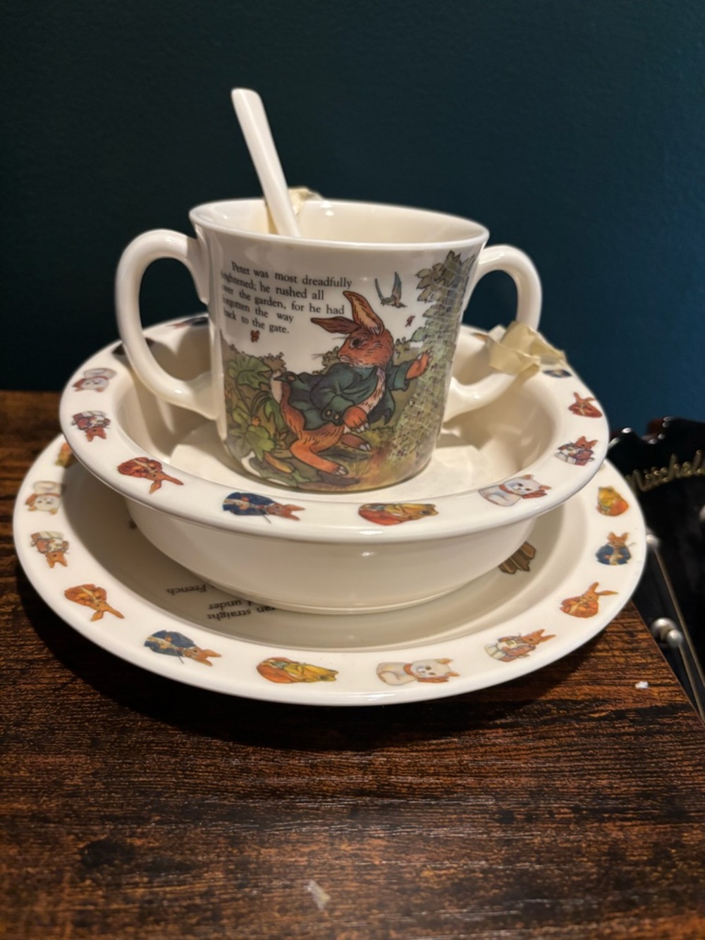 Vintage Peter Rabbit Children’s 4 piece Dinnerware Set